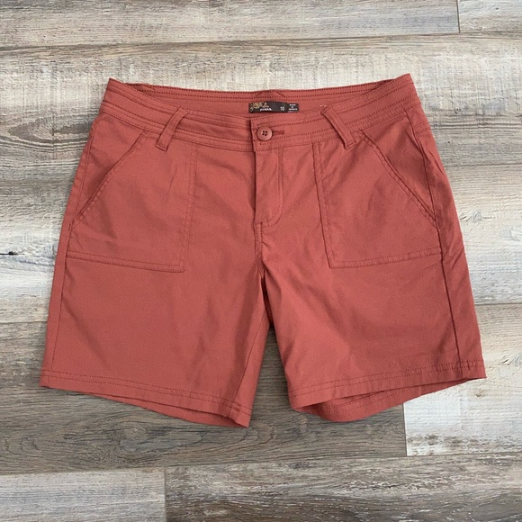Prana Pants - Prana Womens 10 Olivia Burnt Orange Outdoor Hiking Casual Shorts